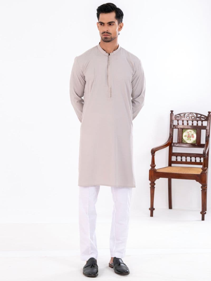 Ash Grey Blended Kurta thumbnail