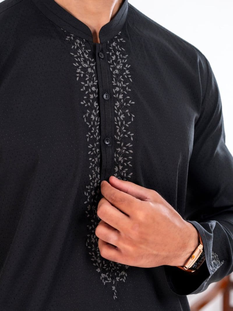 Black Blended Kurta thumbnail