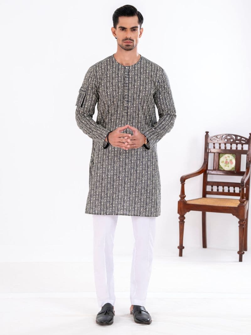 Black Cotton Kurta thumbnail