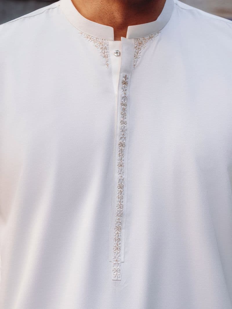 White Blended Kurta thumbnail