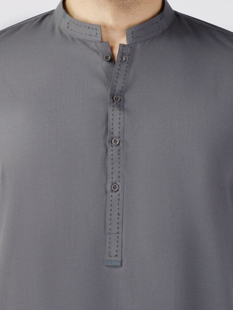 Grey Blended Kurta thumbnail