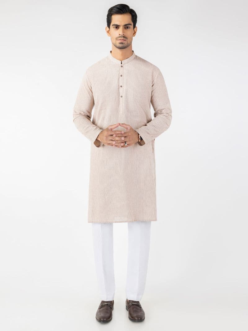 Beige Blended Kurta thumbnail