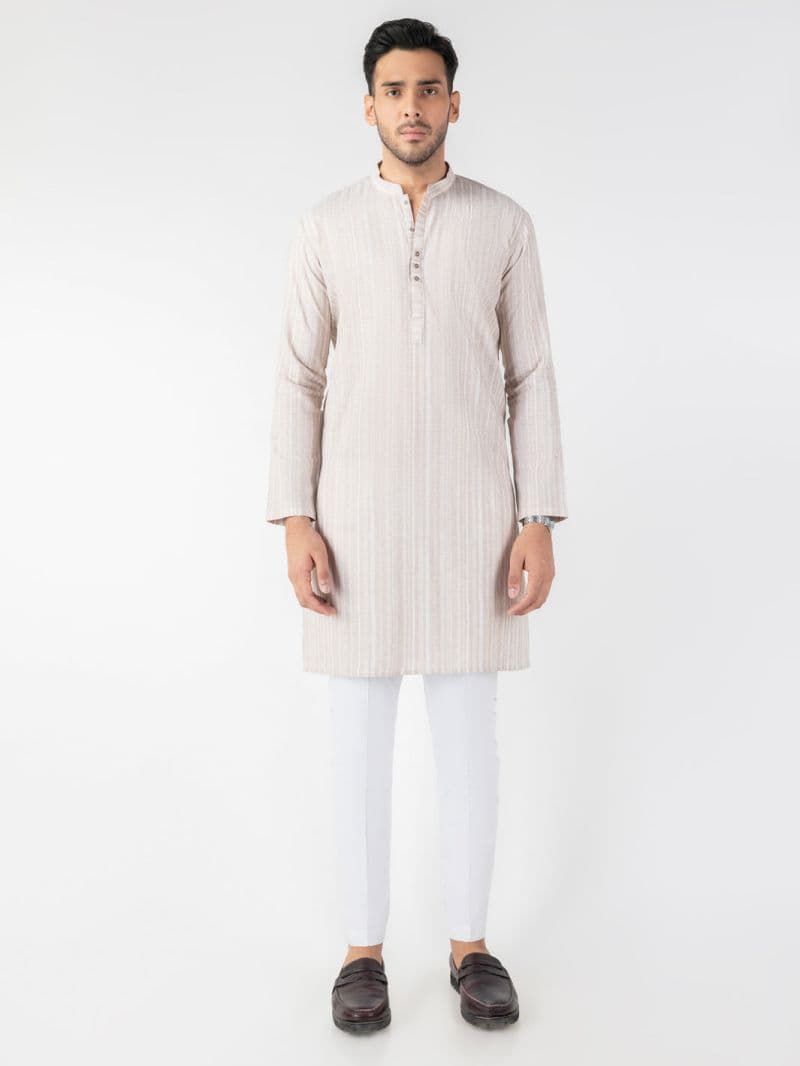 Beige Blended Kurta thumbnail