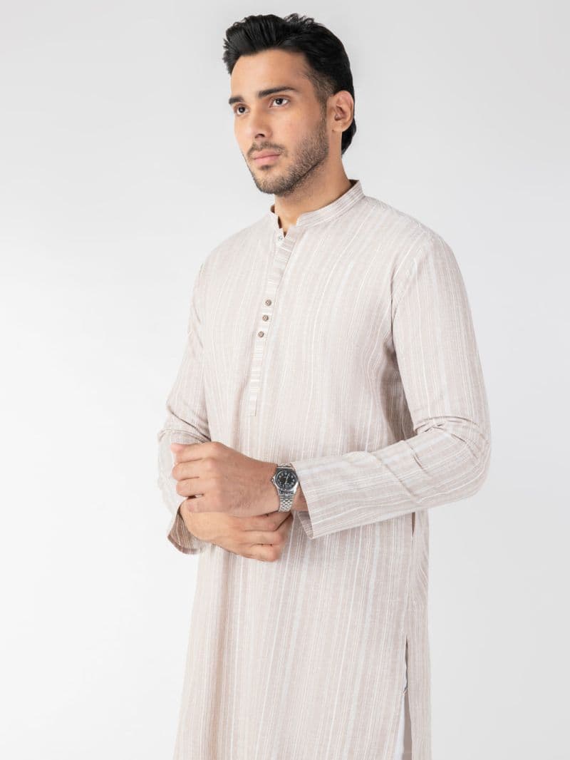Beige Blended Kurta thumbnail