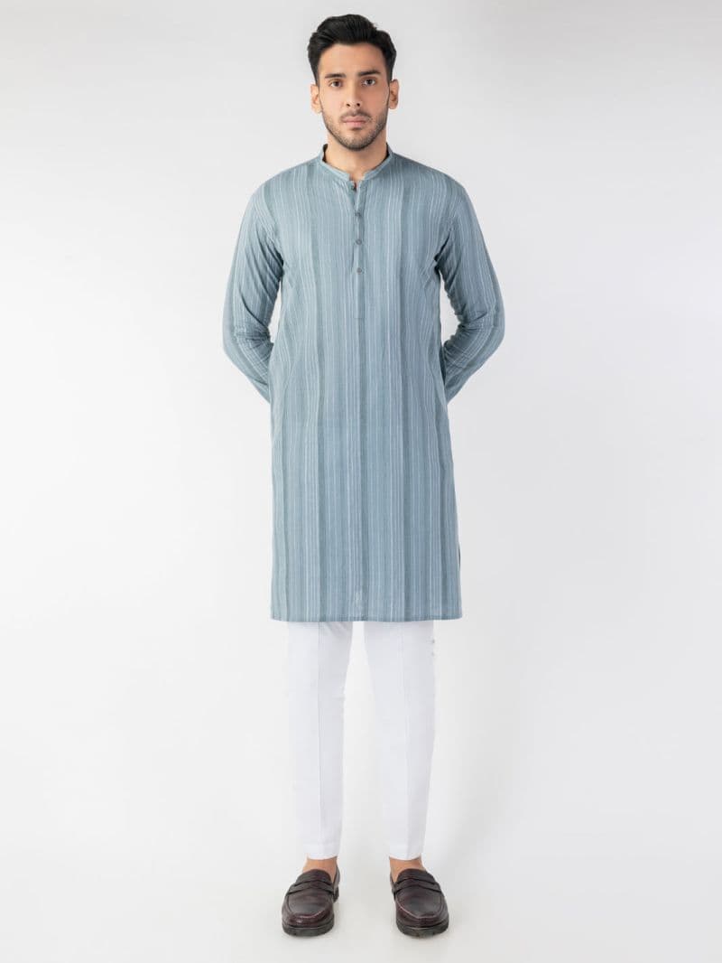 Grey Blended Kurta thumbnail