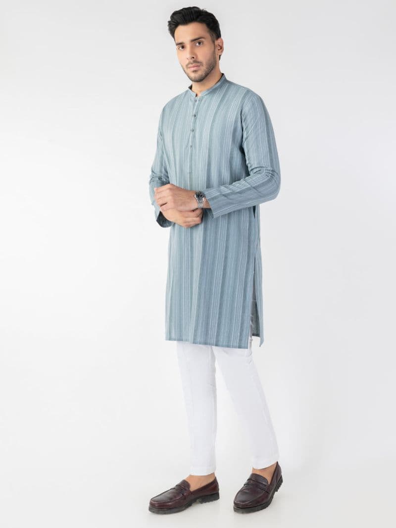 Grey Blended Kurta thumbnail