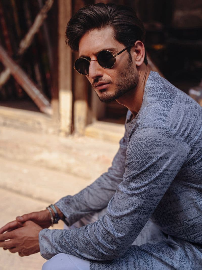 Grey Cotton Kurta
