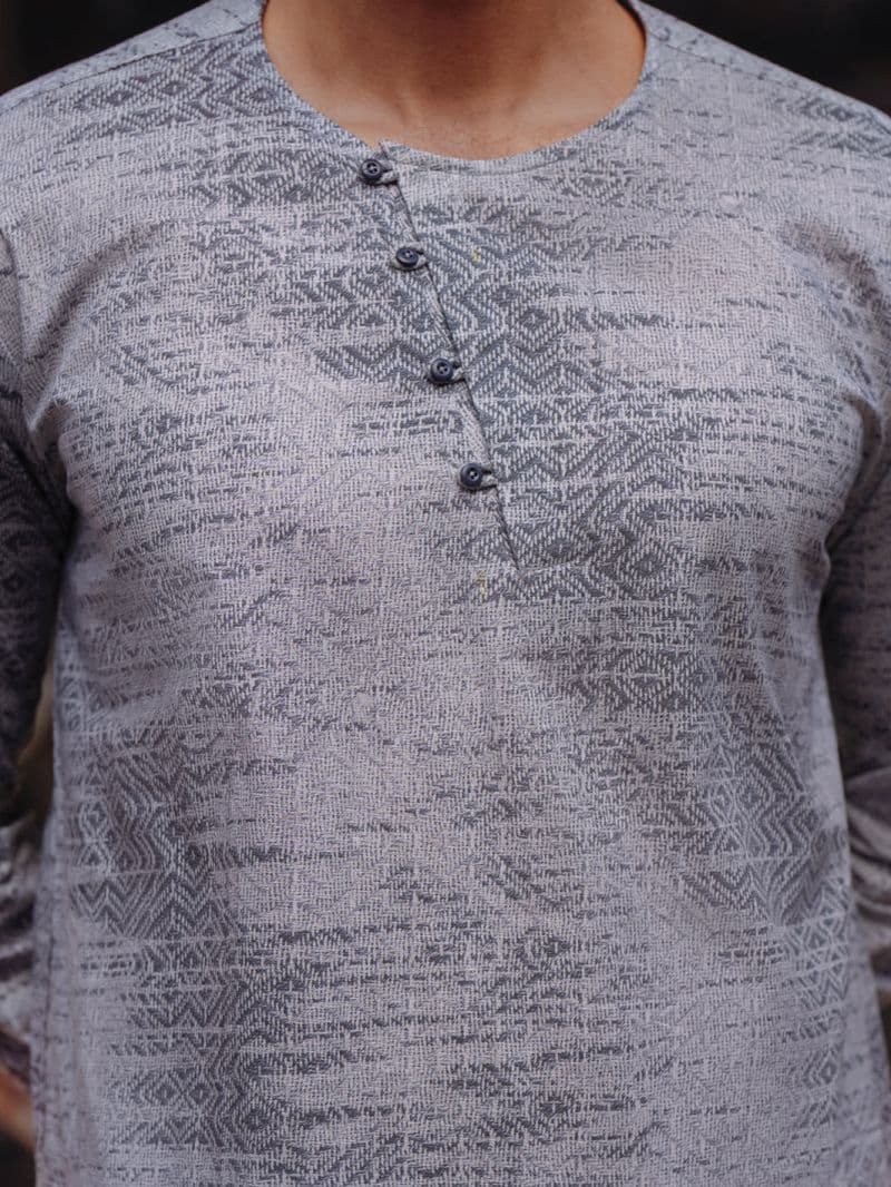 Grey Cotton Kurta