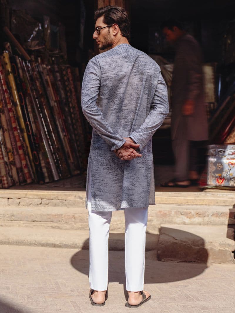 Grey Cotton Kurta