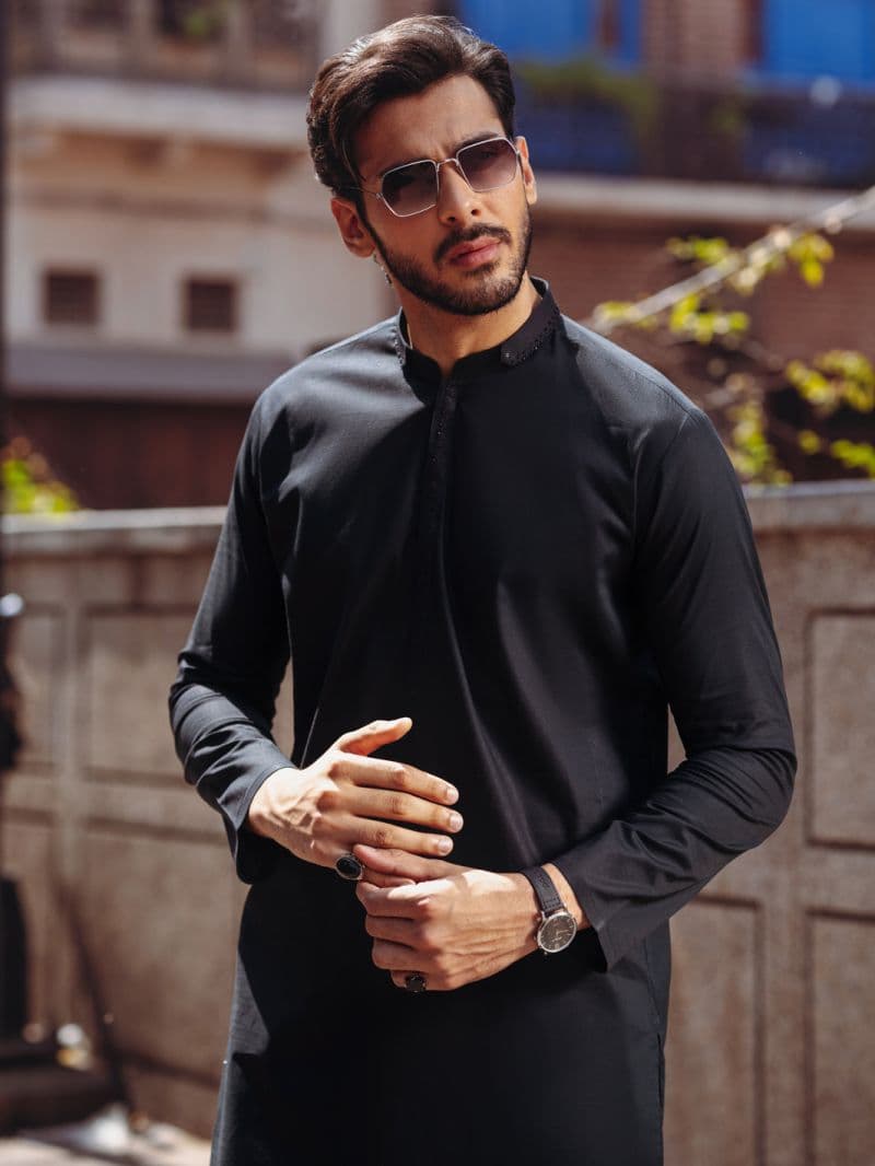 Black Cotton Kurta thumbnail
