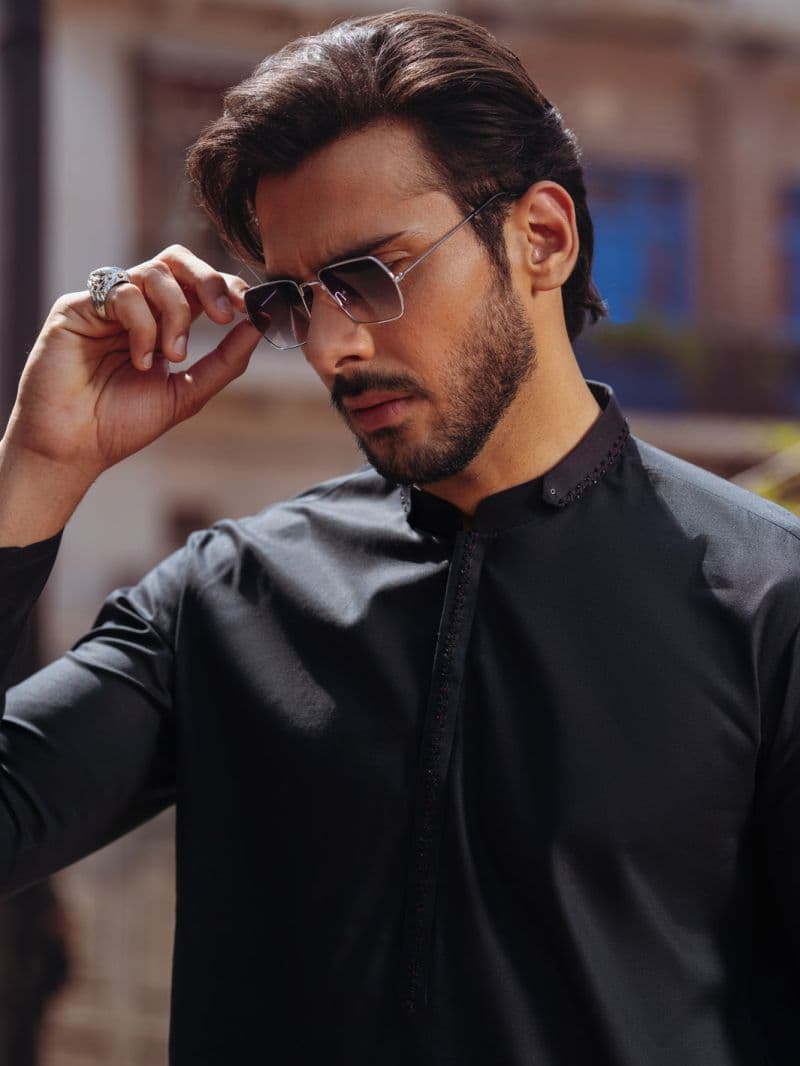 Black Cotton Kurta thumbnail