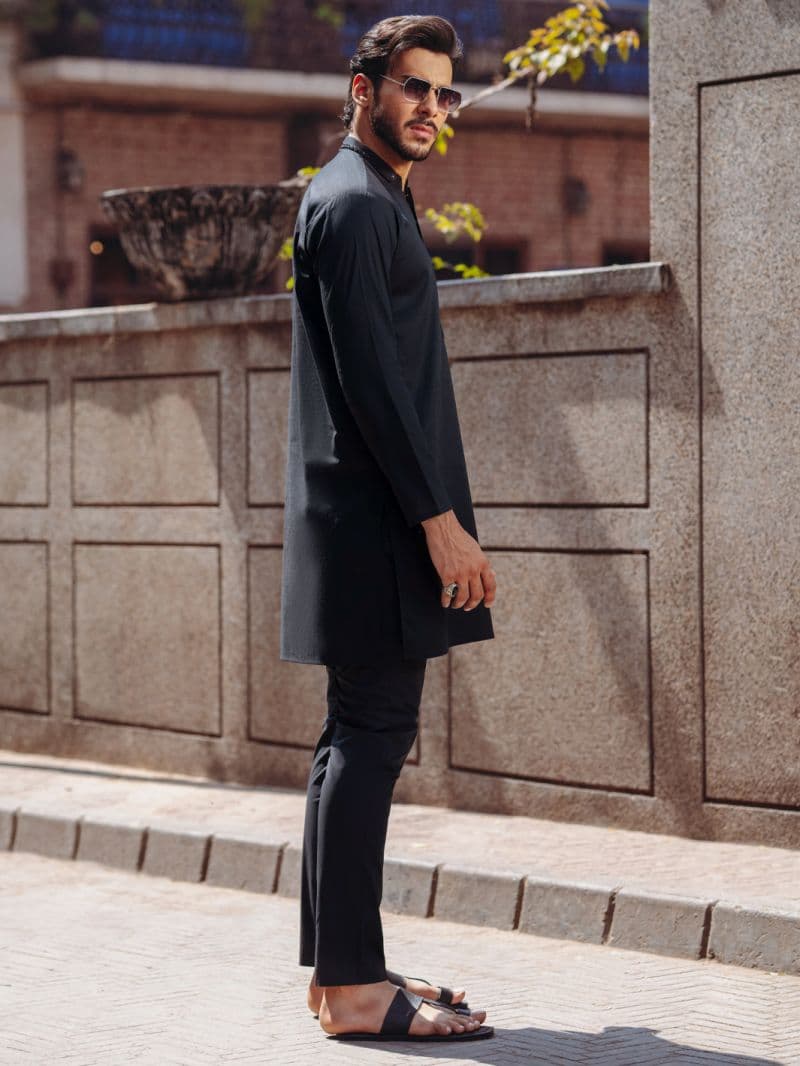Black Cotton Kurta thumbnail