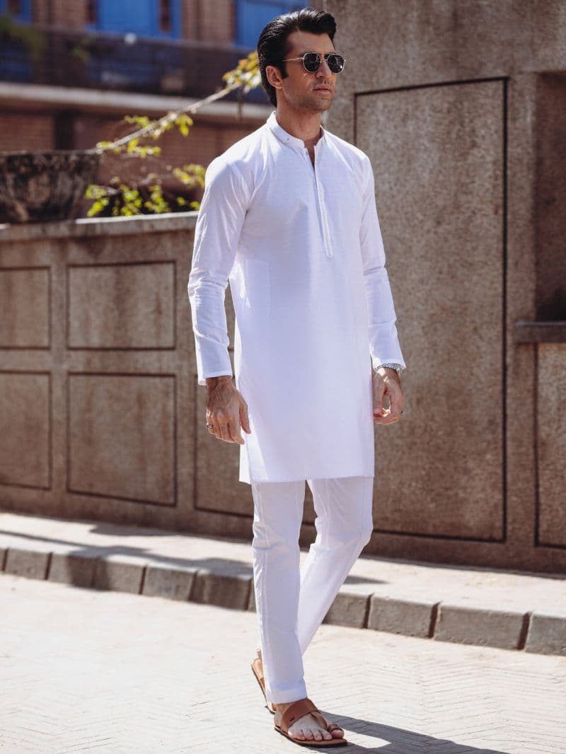White Cotton Kurta thumbnail