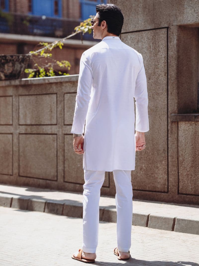 White Cotton Kurta thumbnail