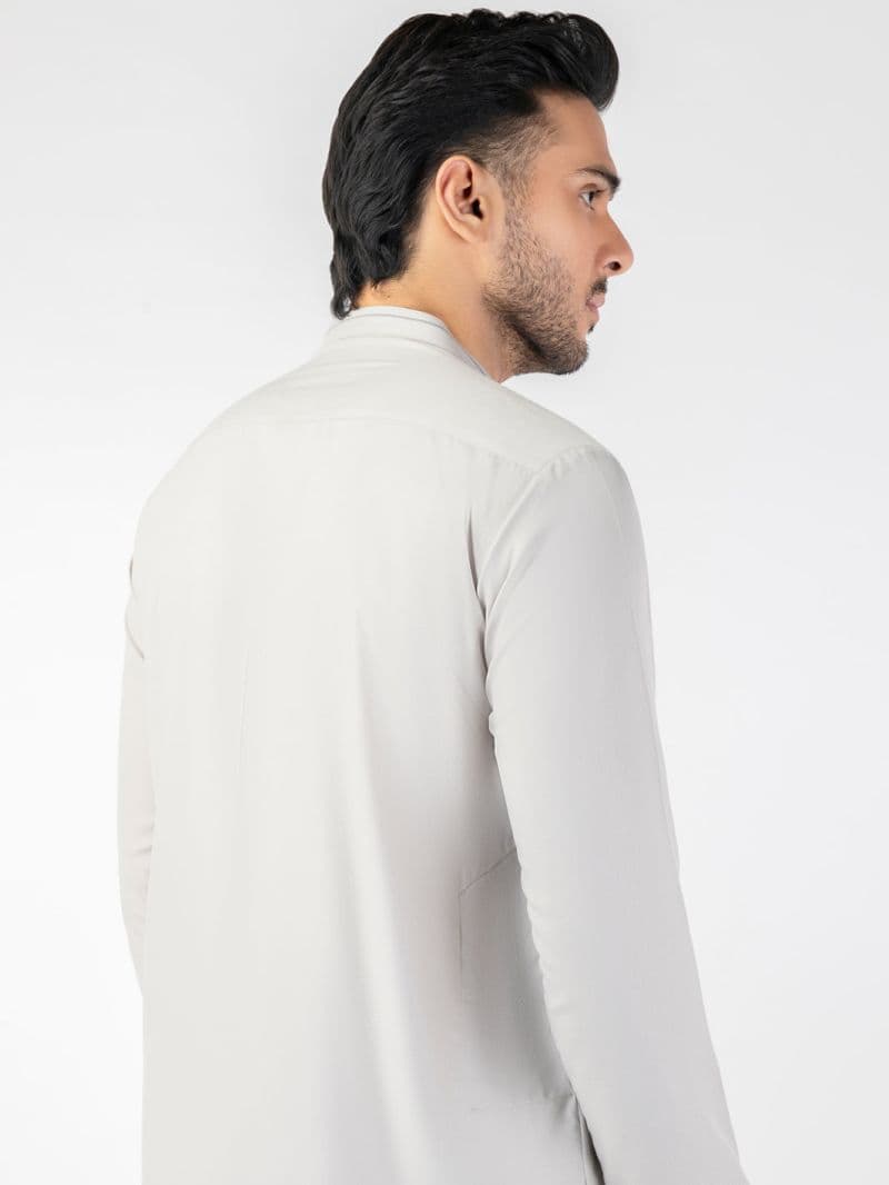 Light Grey Blended Kurta thumbnail