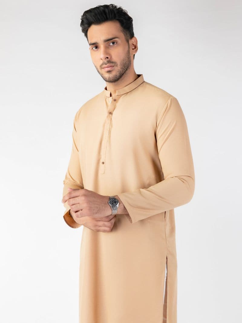 Beige Blended Kurta thumbnail