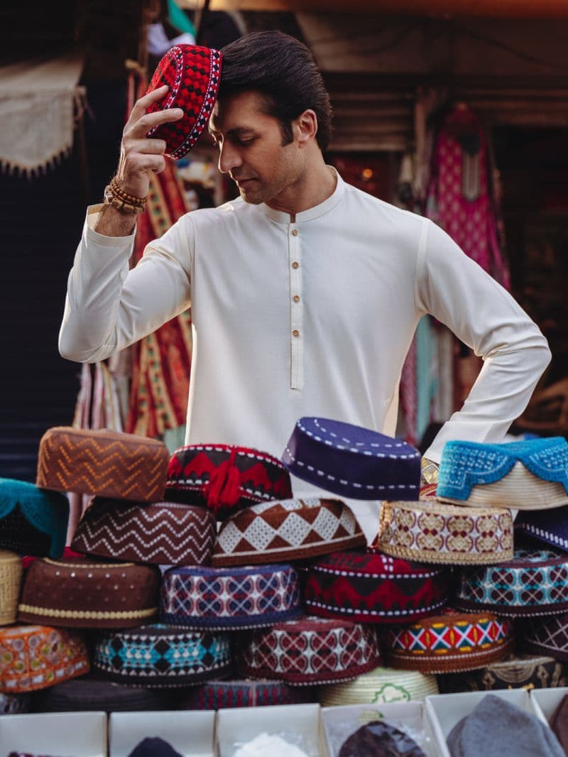 Off White Blended Kurta thumbnail