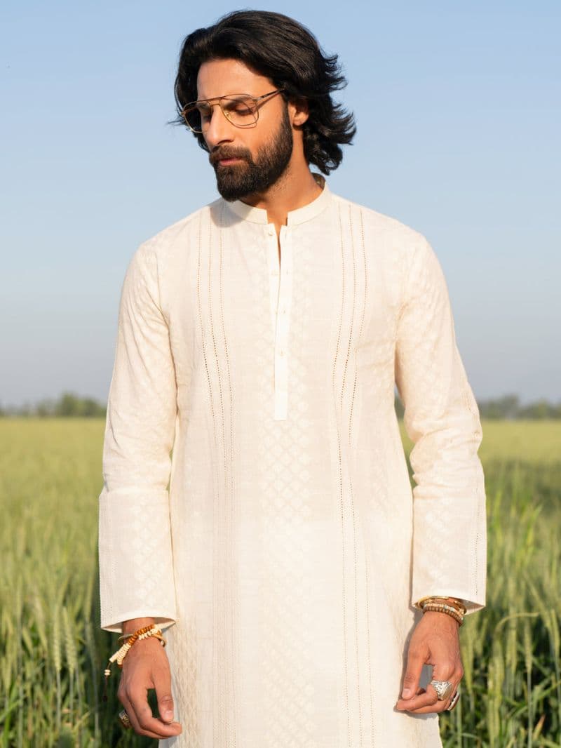 Cream Cotton Kurta thumbnail