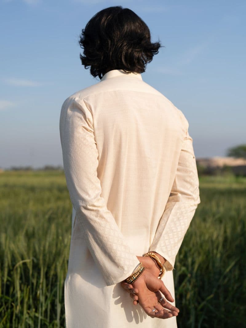Cream Cotton Kurta thumbnail