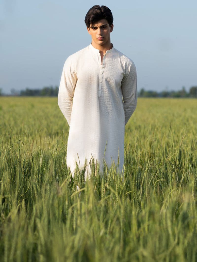 Cream Cotton Kurta thumbnail