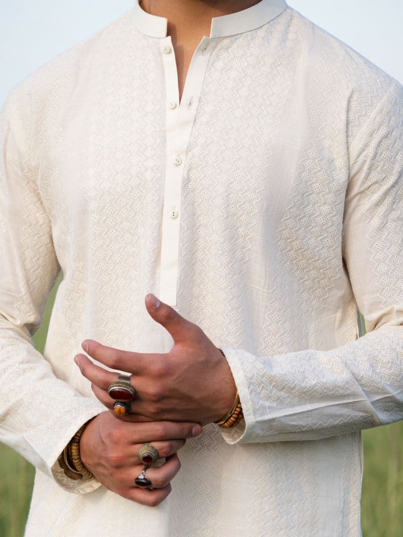 Cream Cotton Kurta thumbnail
