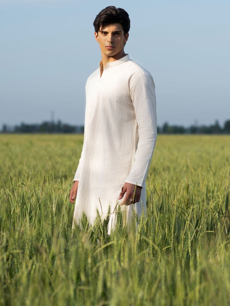 Cream Cotton Kurta thumbnail