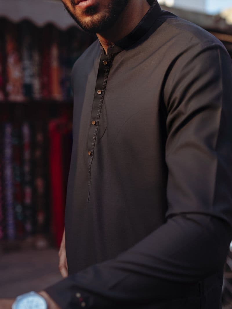 Brown Blended Kurta