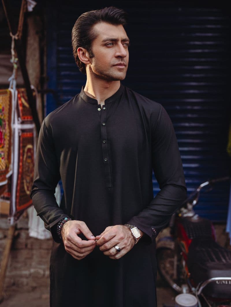Black Blended Kurta thumbnail