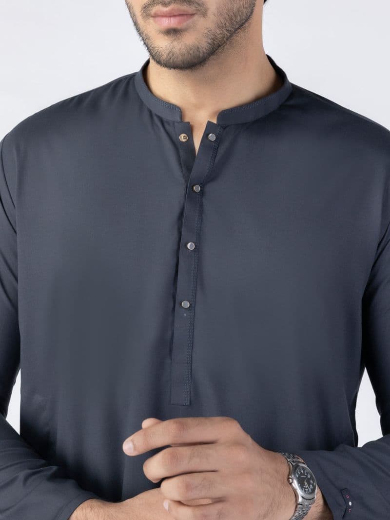 Grey Blended Kurta thumbnail