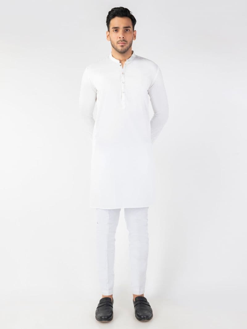 White Blended Kurta thumbnail