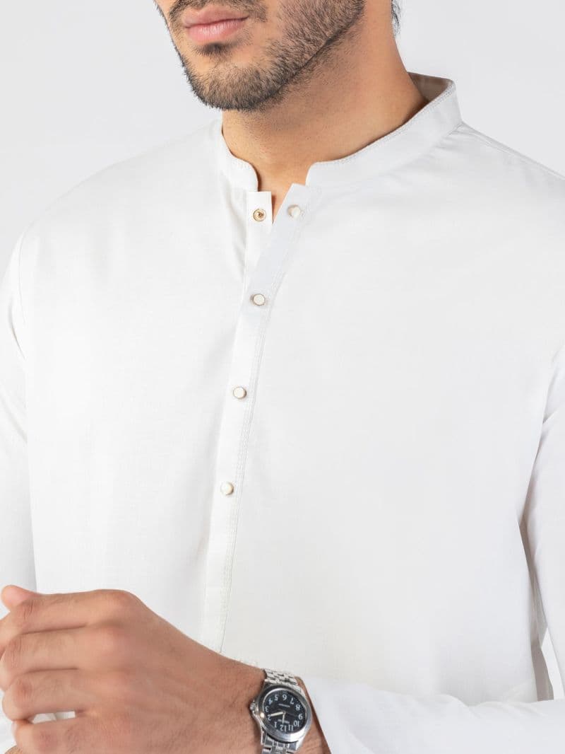 White Blended Kurta thumbnail