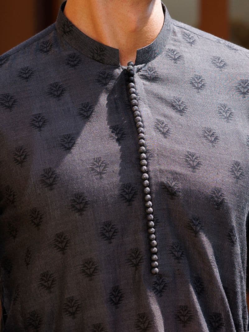 Charcoal Cotton Kurta thumbnail