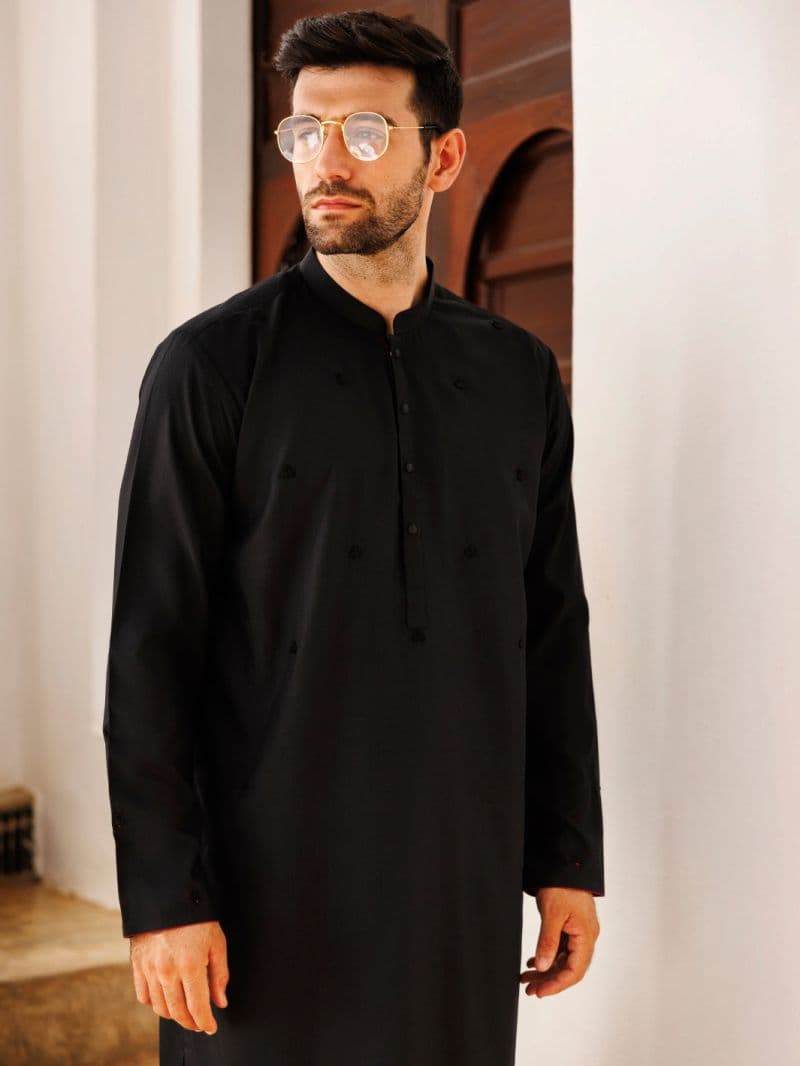 Black Blended Kurta thumbnail