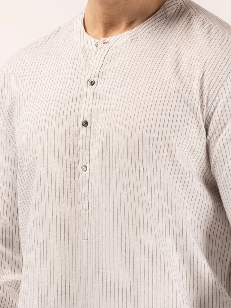 White Blended Kurta