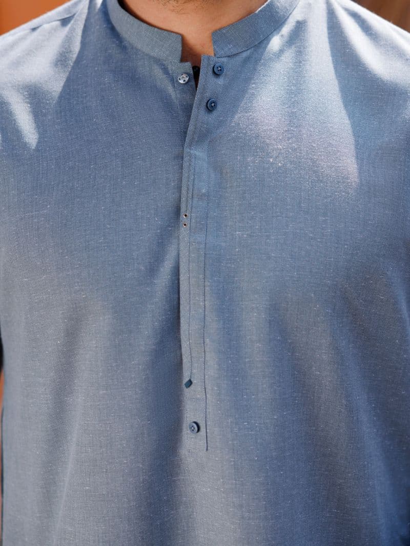 Light Blue Blended Kurta thumbnail