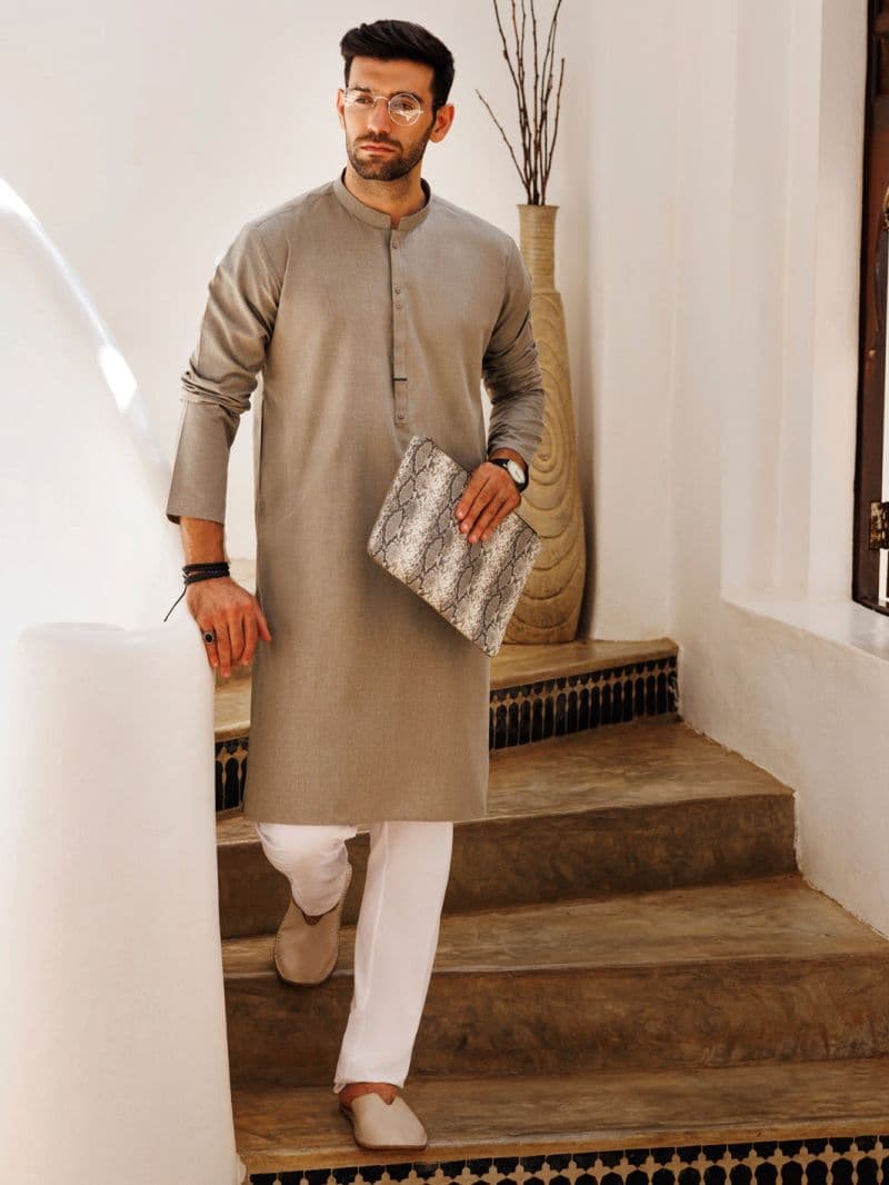 Light Green Blended Kurta thumbnail