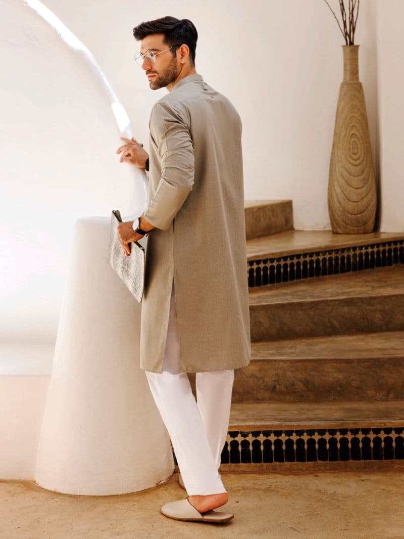 Light Green Blended Kurta thumbnail