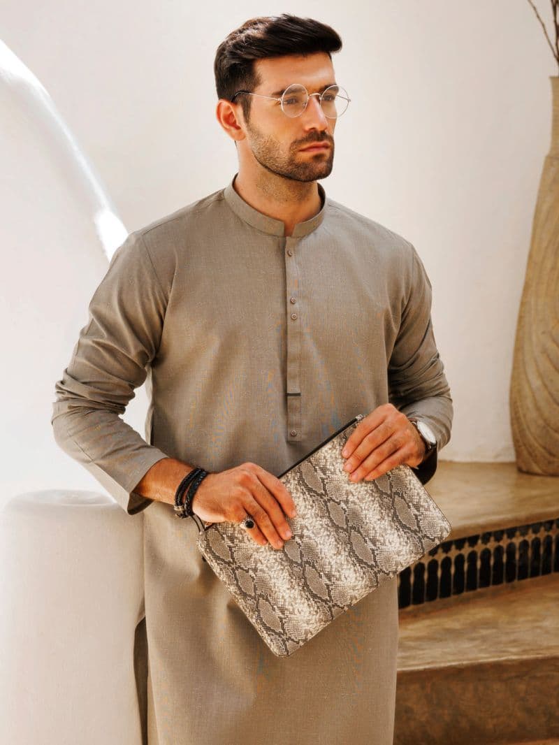Light Green Blended Kurta thumbnail