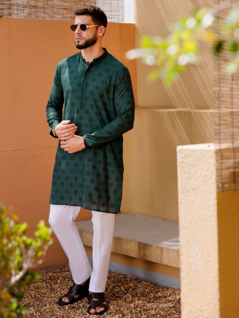 Green Cotton Kurta