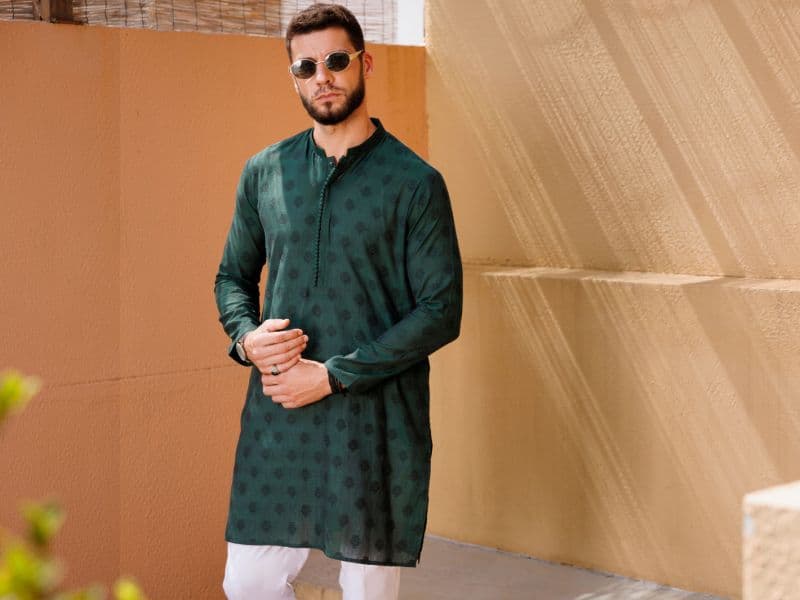 Green Cotton Kurta