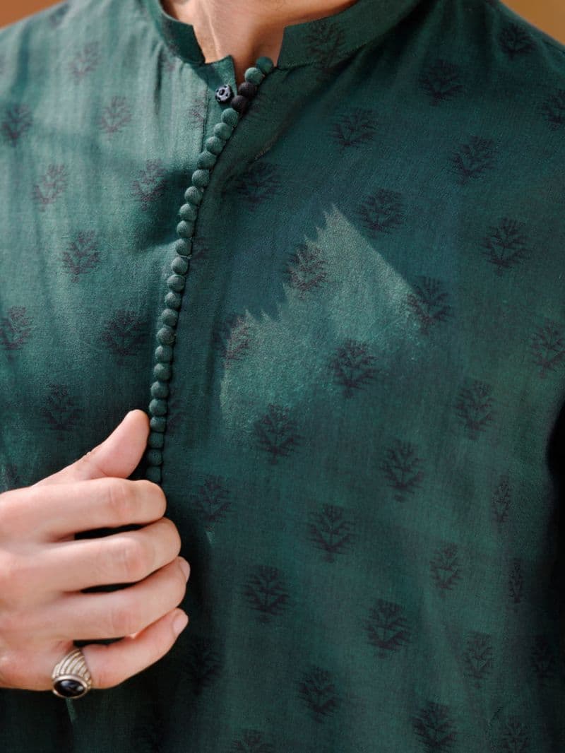 Green Cotton Kurta