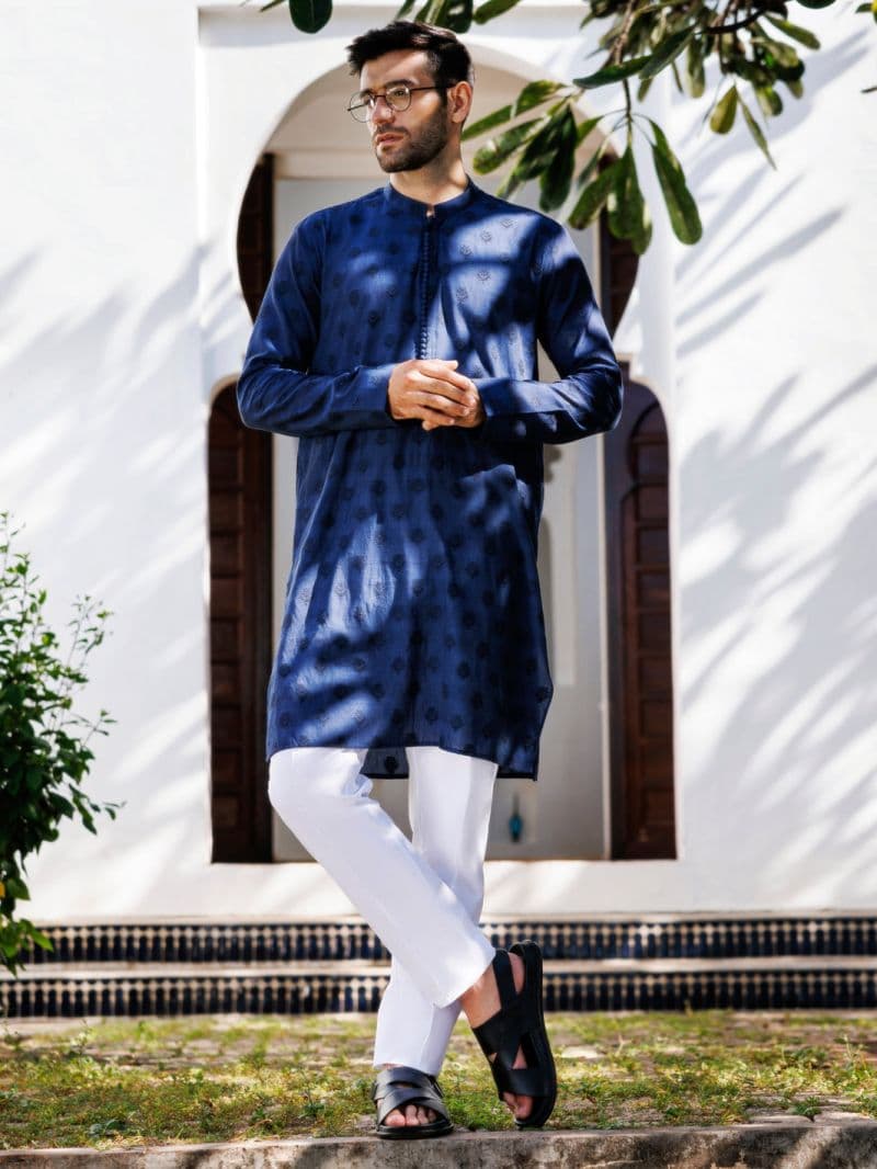 Blue Cotton Kurta