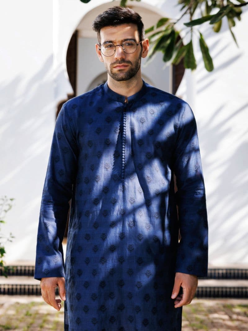 Blue Cotton Kurta