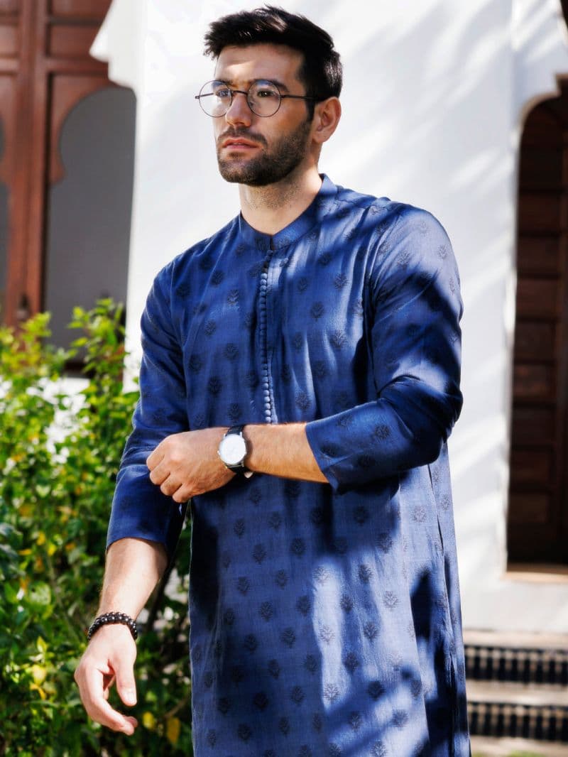 Blue Cotton Kurta