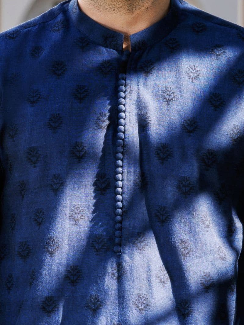 Blue Cotton Kurta