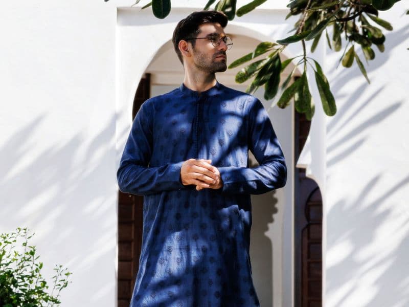 Blue Cotton Kurta