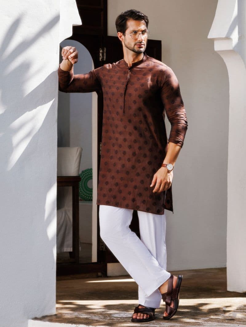 Brown Cotton Kurta thumbnail