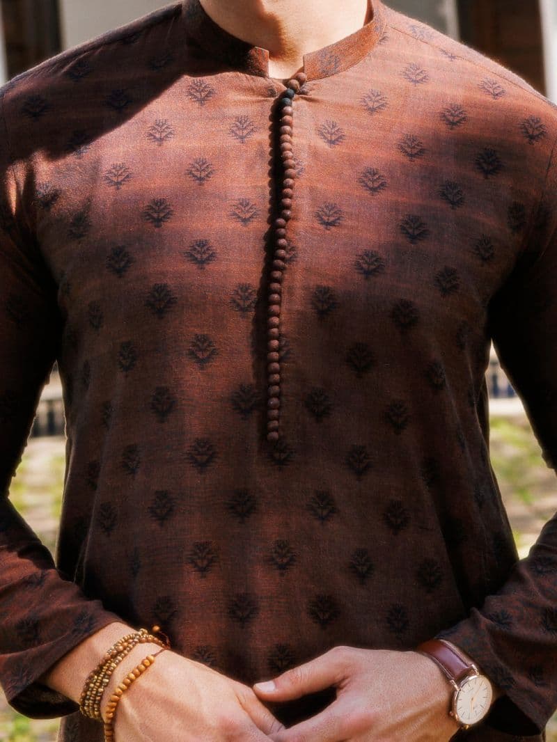 Brown Cotton Kurta thumbnail