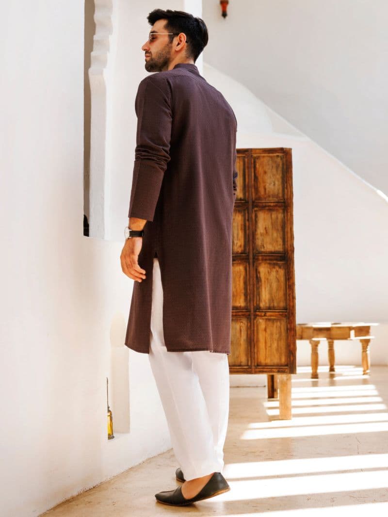 Dark Brown Cotton Kurta thumbnail
