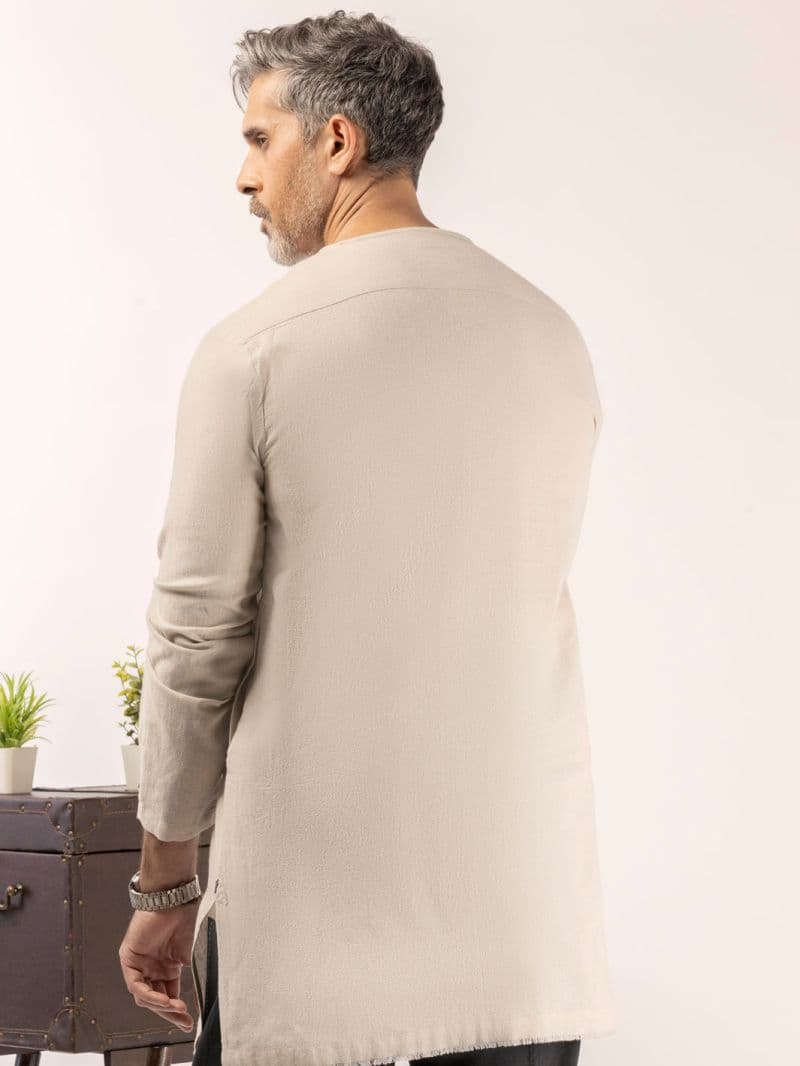 Off White Blended Kurta thumbnail